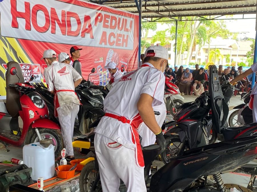 Honda Buka Servis Gratis bagi Motor Terdampak Banjir di Aceh Timur dan Aceh Utara
