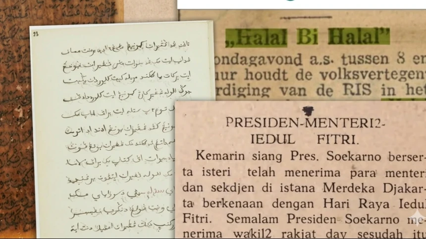 Beberapa naskah yang menunjukkan adanya aktivitas halal bihalal (Foto: NU Online)