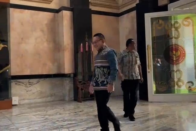 Eks KSAD Jenderal (Purn) Dudung Abdurachman di Kementerian Pertahanan, Jumat (24/4/2026)