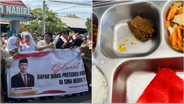 Gibran Datang Menu MBG Mendadak Mewah Ditambah Daging Rendang. (Istimewa).