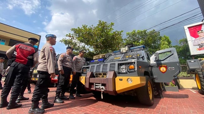 elang peringatan hari Buruh Internasional (Mayday), 1 Mei 2026, Polresta Banda Aceh menggelar apel 