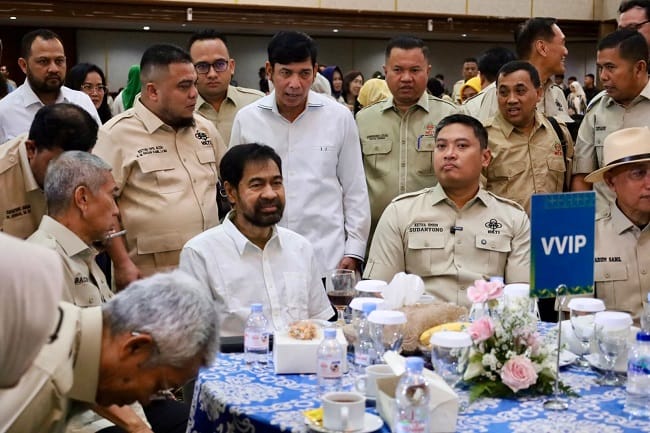 PELUNCURAN INNOFOOD- Gubernur Aceh, Muzakir Manaf, saat menghadiri peluncuran InnoFood 2026 yang digelar Himpunan Kerukunan Tani Indonesia (HKTI) dalam rangka HUT ke-53 di Auditorium Gedung F Kementerian Pertanian, Senin (27/4/2026).