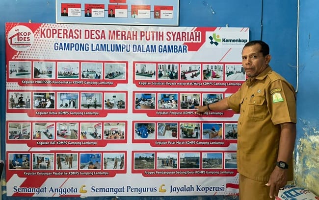 Ketua KDMP Syariah Lam Lumpu, Irawan. Foto: MC Aceh Besar