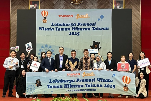 Lokakarya Promosi Wisata Taman Hiburan Taiwan 2025 di Merlynn Park Hotel Jakarta Pusat, Selasa (15/4/2025). Foto: Tiara Hasna/kumparan