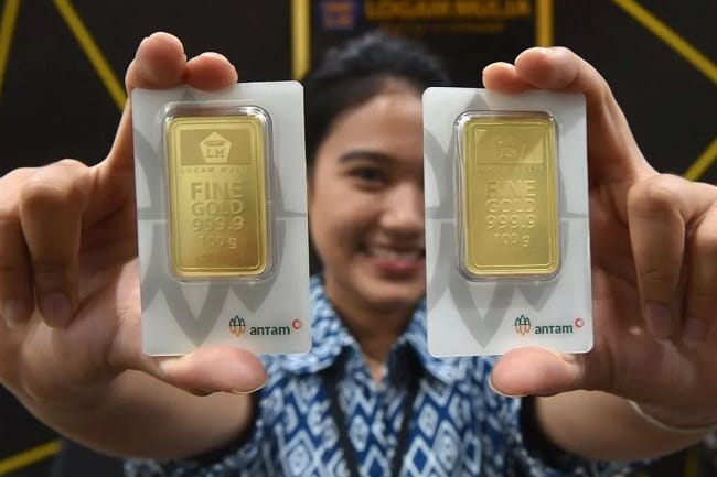 Emas Antam. Harga emas Antam hari ini. Harga Antam hari ini. Harga emas hari ini.(ANTARA FOTO/Indrianto Eko Suwarso/Spt) Emas Antam. Harga emas Antam hari ini. Harga Antam hari ini. Harga emas hari ini.(ANTARA FOTO/Indrianto Eko Suwarso/Spt)
