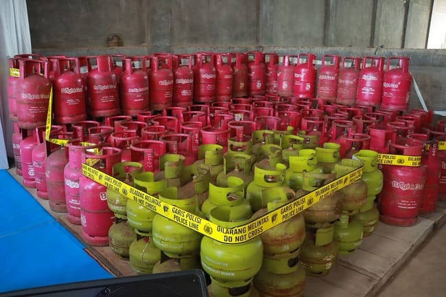 Bareskrim Polri Ungkap Penyalahgunaan LPG Subsidi di Klaten, Jawa Tengah. FOTO/Humas Polri