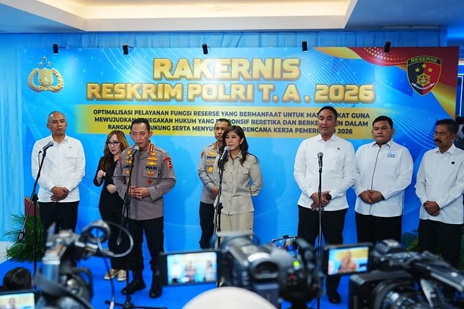 Rapat kerja teknis (rakernis) reskrim Aula Bareskrim Polri, Jakarta Selatan. Foto: Dok. Polri.