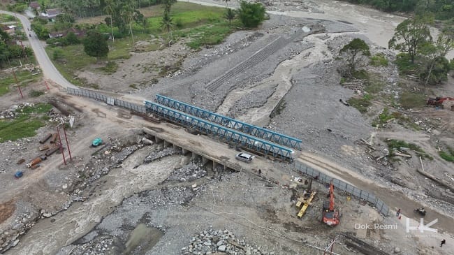 PT Hutama Karya (Persero) (Hutama Karya) tengah melakukan percepatan pada proyek penanganan tanggap darurat dan rehabilitasi jalan serta jembatan di wilayah Aceh/foto: PT. Hutama Karya