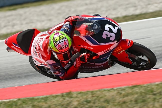 Pebalap muda binaan PT Astra Honda Motor (AHM), Muhammad Kiandra Ramadhipa, mencatat debut impresif pada ajang Moto3 Junior World Championship 2026 di Circuit de Barcelona-Catalunya, Spanyol, Minggu (24/5). (dok.)