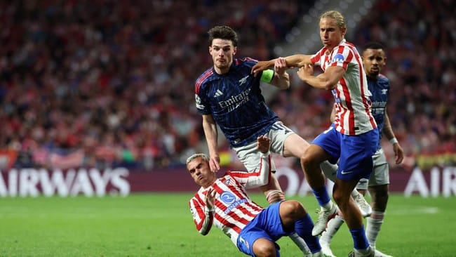 Arsenal akan menjamu Atletico Madrid di Stadion Emirates, London. (AFP/PIERRE-PHILIPPE MARCOU)