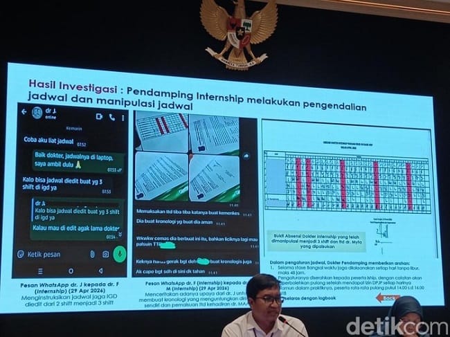 Konferensi pers meninggalnya dokter internship. Foto: Nafilah Sri Sagita K/detikHealth