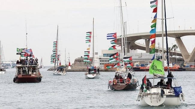 Foto Kapal Global Sumud Flotilla: (AFP/JOSEP LAGO) Foto Kapal Global Sumud Flotilla: (AFP/JOSEP LAGO)