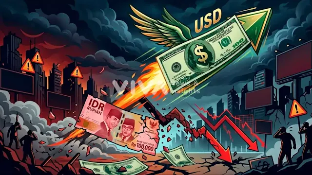 Ilustrasi rupiah dan dolar
