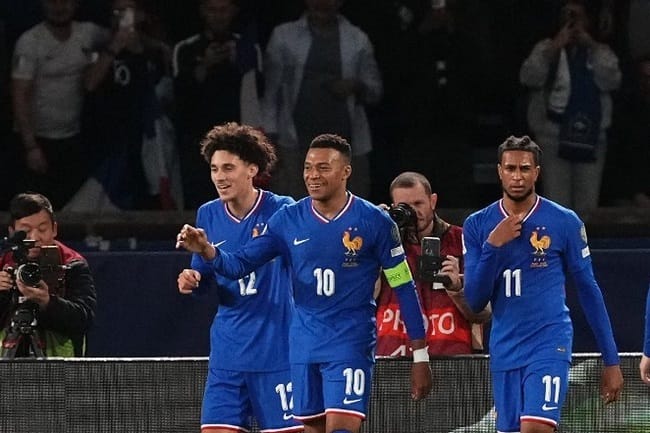 Kylian Mbappe mencetak dua gol untuk memastikan Timnas Perancis tempat di Piala Dunia 2026 setelah kemenangan 4-0 atas Ukraina pada laga Grup D Kualifikasi Piala Dunia 2026 zona Eropa, Kamis (13/11/2025) atau Jumat dini hari WIB.(AFP/DIMITAR DILKOFF) Kylian Mbappe mencetak dua gol untuk memastikan Timnas Perancis tempat di Piala Dunia 2026 setelah kemenangan 4-0 atas Ukraina pada laga Grup D Kualifikasi Piala Dunia 2026 zona Eropa, Kamis (13/11/2025) atau Jumat dini hari WIB.(AFP/DIMITAR DILKOFF)