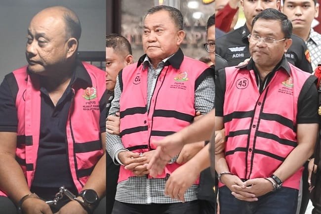 Tiga mantan pimpinan BGN: Dadan Hindayana (kiri), Lodewyk Pusung (tengah), dan Sony Sanjaya (kanan)(ANTARA FOTO/M Risyal Hidayat) Tiga mantan pimpinan BGN: Dadan Hindayana (kiri), Lodewyk Pusung (tengah), dan Sony Sanjaya (kanan)(ANTARA FOTO/M Risyal Hidayat)