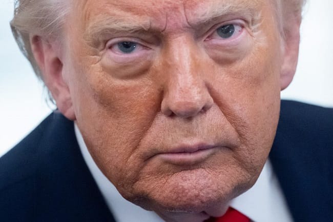 Presiden Amerika Serikat Donald Trump mengatakan bahwa dirinya tidak pernah menjadikan pergantian rezim di Iran sebagai tujuan perang,(AFP/SAUL LOEB)