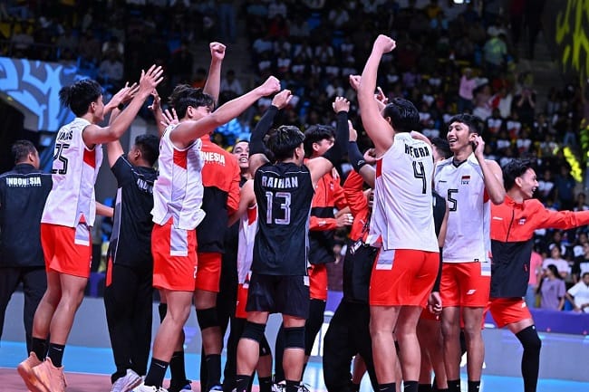 Timnas Voli Putra Indonesia mencetak sejarah baru setelah berhasil menjadi juara AVC Men's Cup 2026.(AVC Cup 2026)