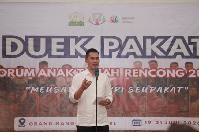 Sekda Aceh M. Nasir menyampaikan arahan saat pembukaan Duek Pakat FATAR 2026 di Hotel Grand Nanggroe Aceh, Sabtu (20/6/2026). Foto: Dok. Istimewa Sekda Aceh M. Nasir menyampaikan arahan saat pembukaan Duek Pakat FATAR 2026 di Hotel Grand Nanggroe Aceh, Sabtu (20/6/2026). Foto: Dok. Istimewa
