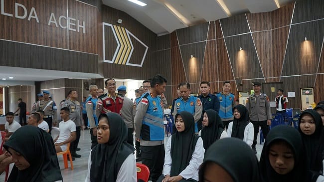 Sebanyak 175 calon Bintara Polri mengikuti Pemeriksaan Kesehatan (Rikkes) Tahap II dalam rangka Penerimaan Bintara Polri Tahun Anggaran 2026 yang berlangsung di Gedung Presisi Polda Aceh, Senin (8/6/2026). IST