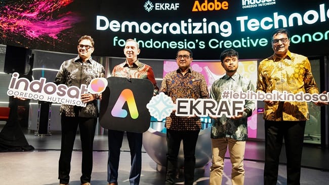 Indosat bersama Kementerian Ekonomi Kreatif Republik Indonesia dan Adobe menjalin kolaborasi strategis untuk memberdayakan generasi muda dan kreator Indonesia melalui pemanfaatan teknologi serta AI. Inisiatif ini membuka akses terhadap perangkat kreatif, pelatihan, dan peluang monetisasi guna mendorong pertumbuhan ekonomi kreatif nasional. #LebihBaikIndosat Indosat bersama Kementerian Ekonomi Kreatif Republik Indonesia dan Adobe menjalin kolaborasi strategis untuk memberdayakan generasi muda dan kreator Indonesia melalui pemanfaatan teknologi serta AI. Inisiatif ini membuka akses terhadap perangkat kreatif, pelatihan, dan peluang monetisasi guna mendorong pertumbuhan ekonomi kreatif nasional. #LebihBaikIndosat