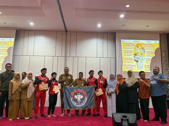 Siswa SMA Kartika XIV-1 Unggul Berbasis Talenta Banda Aceh yang meraih juara umum pada ajang talenta Olimpiade Olahraga Siswa Nasional (O2SN) jenjang SMA/SMK/MA Tingkat Kota Banda Aceh (Foto: Humas Kodam IM)