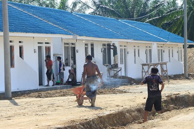 Kondisi finishing huntap Bhara Daksa Indah di Kecamatan Kejuruan Muda, Kabupaten Aceh Tamiang. (ist)