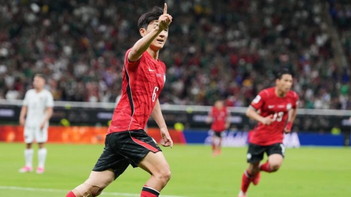 Selebrasi Hwang In-beom usai mencetak gol ke gawang Timnas Ceko di grup A Piala Dunia 2026, Jumat (12/6/2026). Foto: AP/Matias Delacroix