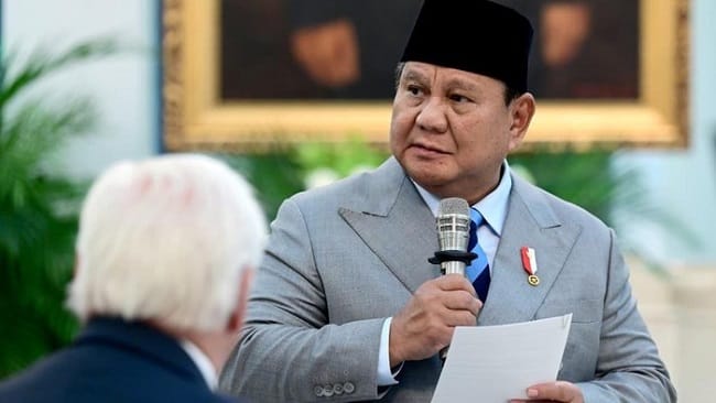 Foto: Prabowo saat jamu makan siang Presiden Jerman Frank-Walter Steinmeier (Muchlis Jr/Biro Pers, Media, dan Informasi Sekretariat Presiden) Foto: Prabowo saat jamu makan siang Presiden Jerman Frank-Walter Steinmeier (Muchlis Jr/Biro Pers, Media, dan Informasi Sekretariat Presiden)