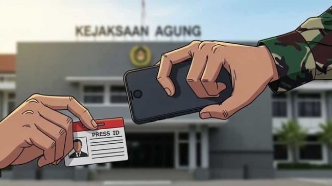 Aliansi Jurnalis Independen Jakarta bersama LBH Pers, melayangkan protes keras terhadap aksi intimidasi oknum prajurit TNI yang berjaga di lingkungan Kejagung terhadap seorang jurnalis. Foto: Ilustrasi AI Gemini Aliansi Jurnalis Independen Jakarta bersama LBH Pers, melayangkan protes keras terhadap aksi intimidasi oknum prajurit TNI yang berjaga di lingkungan Kejagung terhadap seorang jurnalis. Foto: Ilustrasi AI Gemini