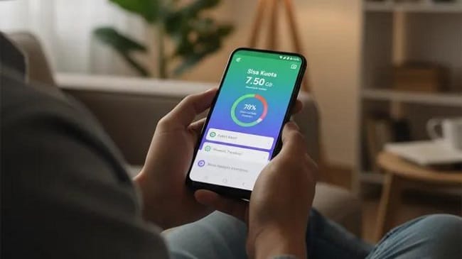 Pengguna sedang mengecek kuota internet di smartphone – relevan dengan dampak putusan bagi konsumen. Pengguna sedang mengecek kuota internet di smartphone – relevan dengan dampak putusan bagi konsumen.