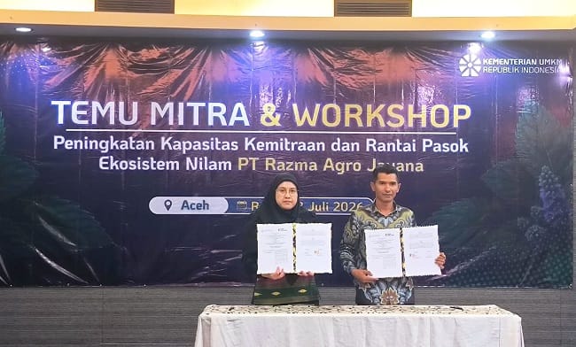 DISKUSI — Diskusi terkait Peningkatan Kapasitas Kemitraan dan Rantai Pasok Ekosistem Nilam PT Razma Agro Jayana, di Muraya Hotel, Banda Aceh, Rabu (8/7/2026). DISKUSI — Diskusi terkait Peningkatan Kapasitas Kemitraan dan Rantai Pasok Ekosistem Nilam PT Razma Agro Jayana, di Muraya Hotel, Banda Aceh, Rabu (8/7/2026).