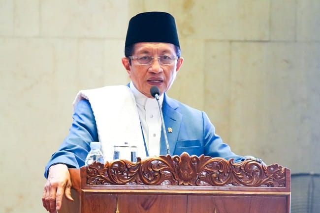 Foto: Menteri Agama RI memberikan sambutan pada sebuah acara resmi di Jakarta.