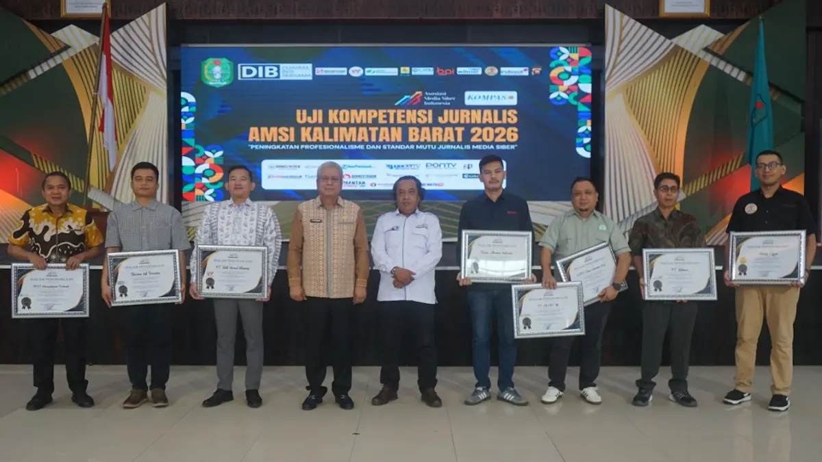 AMSI Kalbar menggelar UKJ 2026 yang diikuti sebanyak 23 jurnalis di wilayah tersebut di Pendopo Gubernur Kalimantan Barat, di Pontianak, Kamis (9/7). (ISTIMEWA) AMSI Kalbar menggelar UKJ 2026 yang diikuti sebanyak 23 jurnalis di wilayah tersebut di Pendopo Gubernur Kalimantan Barat, di Pontianak, Kamis (9/7). (ISTIMEWA)