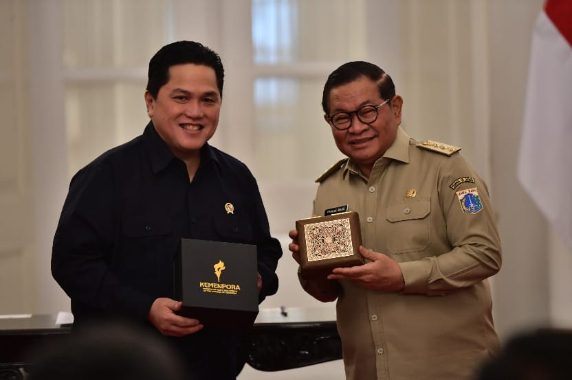 Menteri Pemuda dan Olahraga RI, Erick Thohir, dan Gubernur DKI Jakarta, Pramono Anung. Foto: Kemenpora Menteri Pemuda dan Olahraga RI, Erick Thohir, dan Gubernur DKI Jakarta, Pramono Anung. Foto: Kemenpora