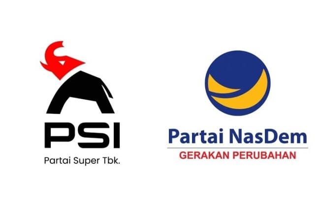 Partai Solidaritas Indonesia (PSI) dan NasDem. Sumber: Internet Partai Solidaritas Indonesia (PSI) dan NasDem. Sumber: Internet