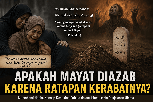 Ilustrasi suasana duka keluarga saat pemakaman, menggambarkan pembahasan tentang hadis dan pandangan ulama mengenai azab mayat akibat tangisan atau ratapan kerabat. Ilustrasi suasana duka keluarga saat pemakaman, menggambarkan pembahasan tentang hadis dan pandangan ulama mengenai azab mayat akibat tangisan atau ratapan kerabat.