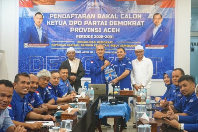 Didukung 21 DPC, Sayuti Abubakar Resmi Maju Rebut Kursi Ketua Demokrat Aceh
