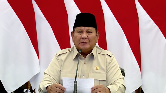 Presiden Prabowo Subianto meresmikan 3.395 jembatan TNI-Polri dan 3.000 sumber air bersih TNI AD. Foto: Tangkapan layar youtube Setpres