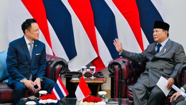 Presiden Prabowo Subianto melakukan pertemuan dengan PM Kerajaan Thailand Anutin Charnvirakul di Istana Merdeka, Jakarta, Senin (3/7/2026). Foto: BPMI Setpres Presiden Prabowo Subianto melakukan pertemuan dengan PM Kerajaan Thailand Anutin Charnvirakul di Istana Merdeka, Jakarta, Senin (3/7/2026). Foto: BPMI Setpres