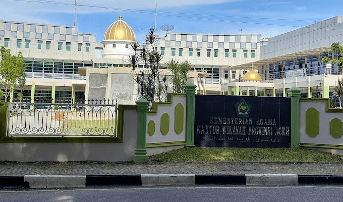 Kantor Wilayah Kementerian Agama (Kanwil Kemenag) Provinsi Aceh di Banda Aceh. FOTO/Website Kemenag Aceh Kantor Wilayah Kementerian Agama (Kanwil Kemenag) Provinsi Aceh di Banda Aceh. FOTO/Website Kemenag Aceh