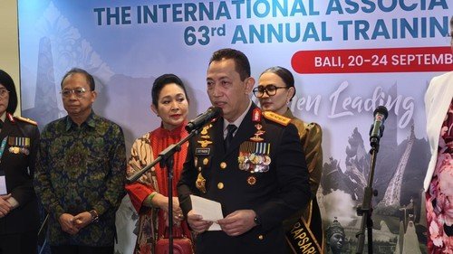 Foto: Kapolri Jenderal Listyo Sigit Prabowo saat ditemui dalam IAWP 2026 di The Nusa Dua, Badung, Minggu (20/9/2026). (Putu Yonata/detikBali)