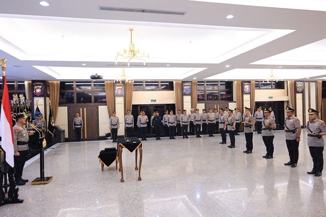Kapolri Pimpin Sertijab di Rupattama Mabes Polri, Jakarta, Jumat (9/10/2026).